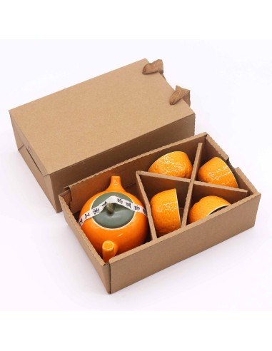 Service à thé – Orange (théière & 4 tasses)