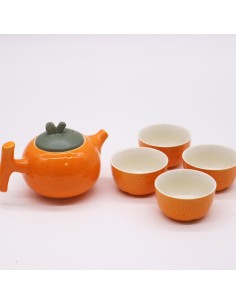 Service à thé – Orange (théière & 4 tasses)