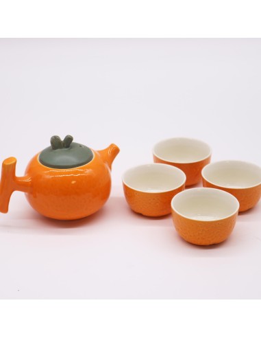 Service à thé – Orange (théière & 4 tasses)
