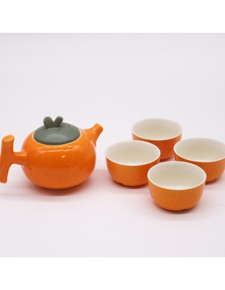 Service à thé – Orange (théière & 4 tasses)
