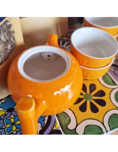 Service à thé – Orange (théière & 4 tasses)