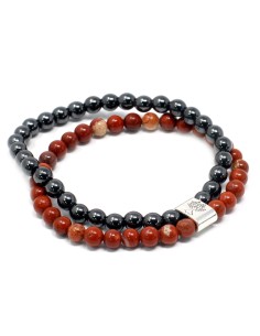 Bracelet magnétique en pierre rouge – Force intérieure