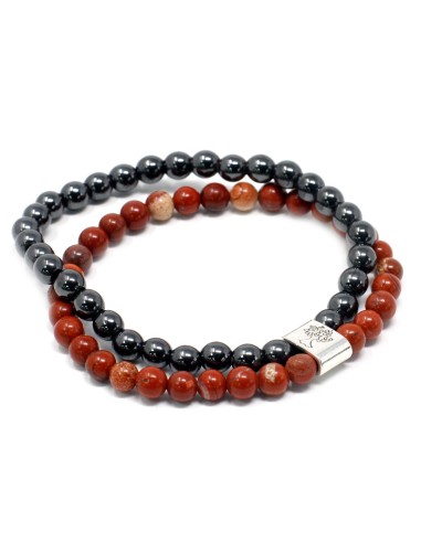 Bracelet magnétique en pierre rouge – Force intérieure