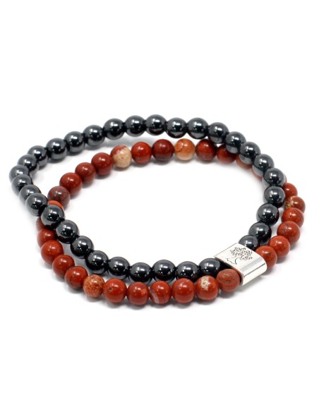 Bracelet magnétique en pierre rouge – Force intérieure
