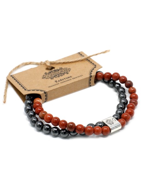 Bracelet magnétique en pierre rouge – Force intérieure