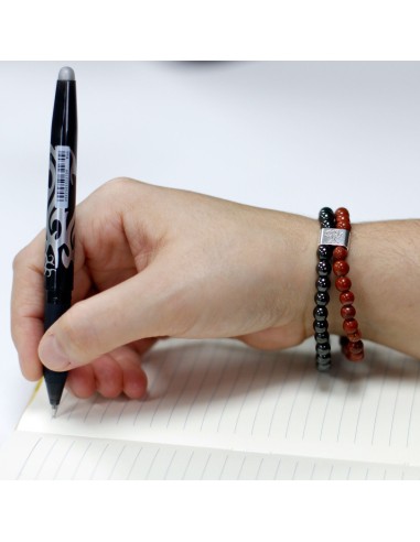 Bracelet magnétique en pierre rouge – Force intérieure