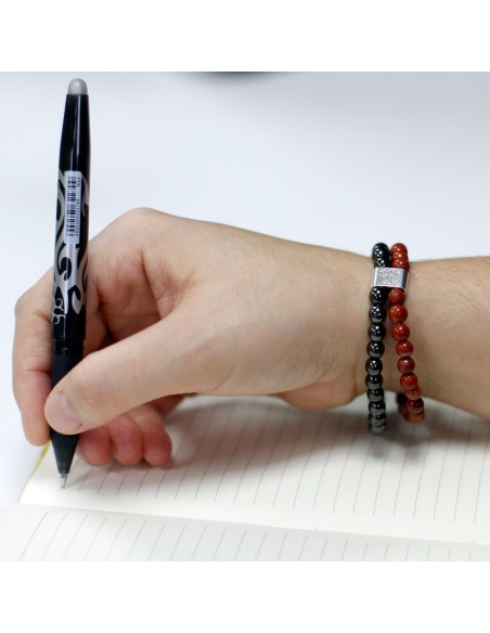 Bracelet magnétique en pierre rouge – Force intérieure