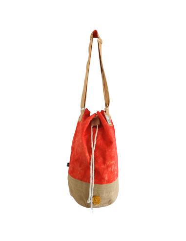 Sac à dos naturel effet lavé – Orange, main Namasté