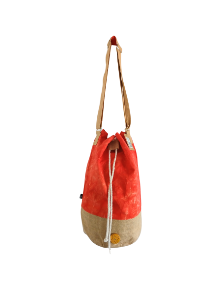 Sac à dos naturel effet lavé – Orange, main Namasté