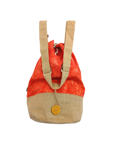Sac à dos naturel effet lavé – Orange, main Namasté