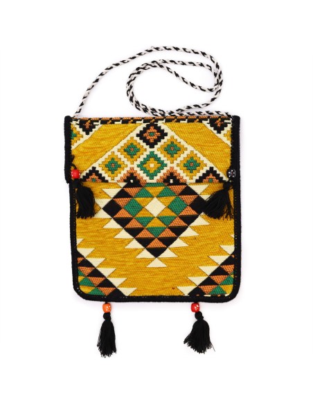 Sac messenger Kilim de festival – Jaune soleil