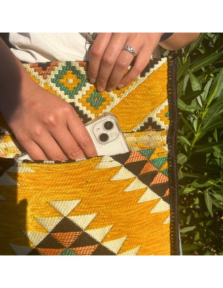 Sac messenger Kilim de festival – Jaune soleil