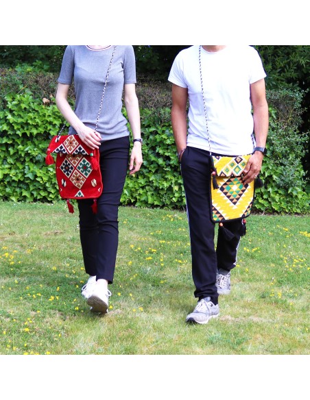 Sac messenger Kilim de festival – Jaune soleil
