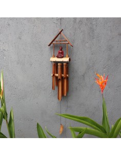 Carillon bambou & Bouddha marron – Apaisement naturel
