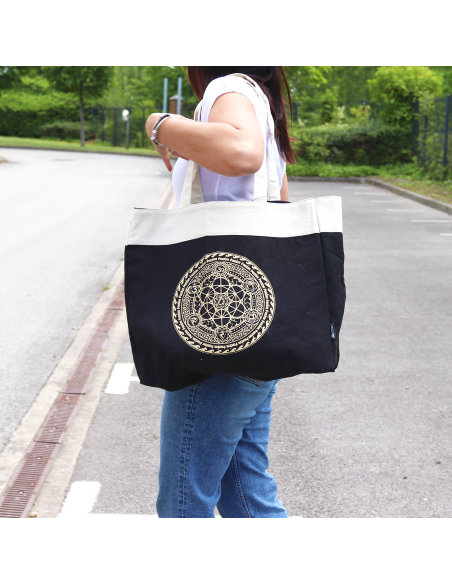 Sac tote extra?grand en coton stonewashed – Chakra de la liberté