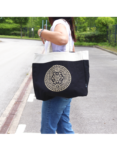 Sac tote extra?grand en coton stonewashed – Chakra de la liberté
