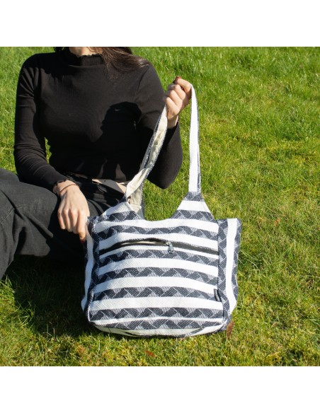 Sac jacquard naturel – Atlas nomade «?Muse voyageuse?»