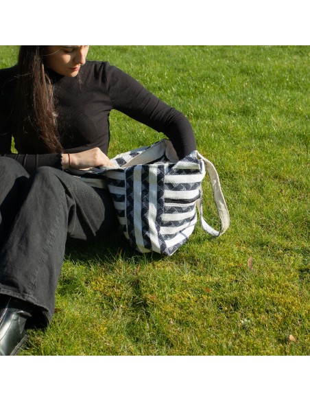 Sac jacquard naturel – Atlas nomade «?Muse voyageuse?»