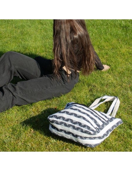 Sac jacquard naturel – Atlas nomade «?Muse voyageuse?»