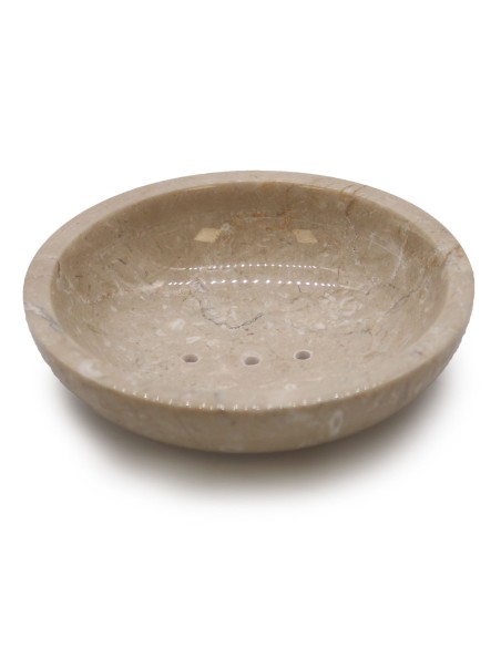 Porte-savon rond en marbre – Ton miel