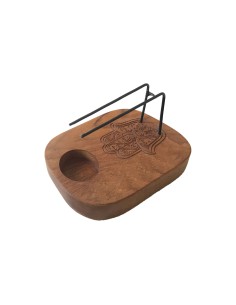 Support chauffant pour palo santo – Bois de teck, motif Hamsa