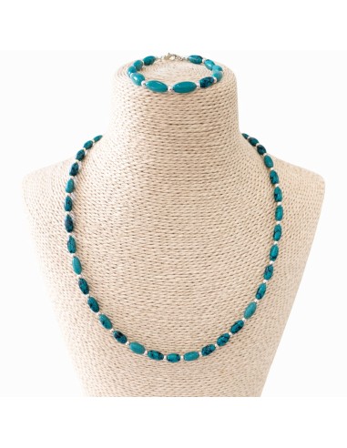 Parure népalaise turquoise – Collier & bracelet