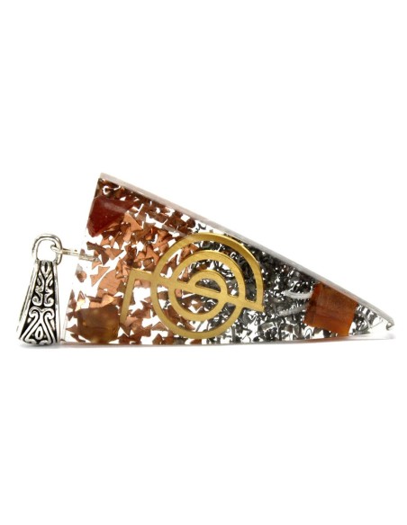 Pendentif orgonite – Pointe “Power” aux trois métaux