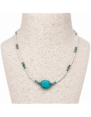 Collier howlite & turquoise – Inspiration zen