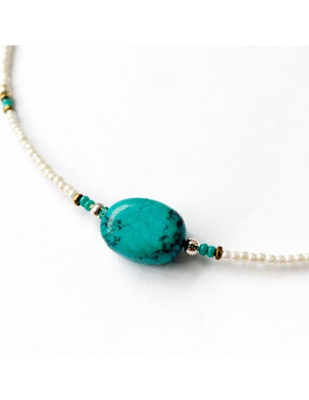 Collier howlite & turquoise – Inspiration zen