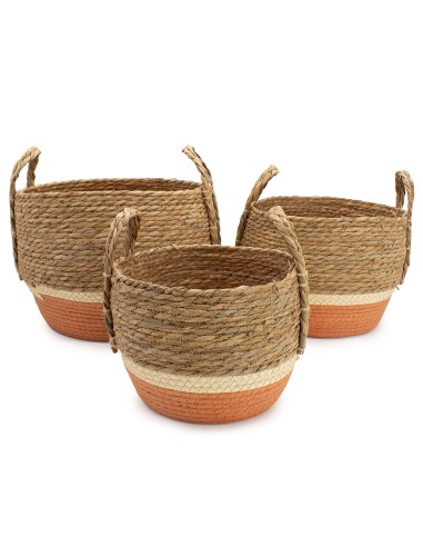 Grandes corbeilles paille & herbe marine – Rangement zen