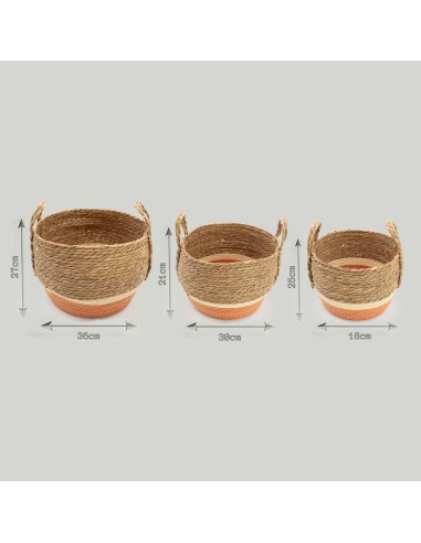 Grandes corbeilles paille & herbe marine – Rangement zen