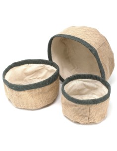 Lot de 3 paniers en jute naturel – Charbon
