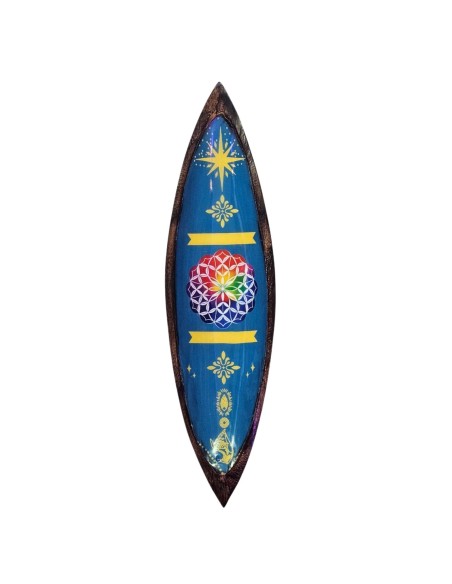 Porte-encens émaillé en bois de manguier – Mandala
