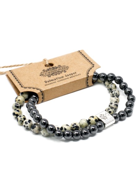 Bracelet magnétique en jaspe dalmatien – Stabilité zen