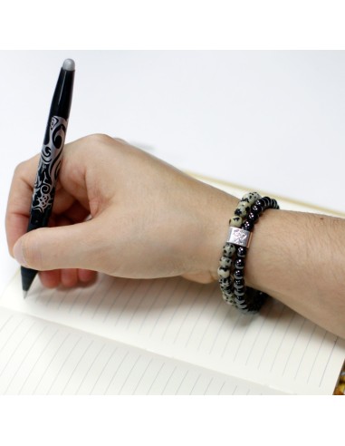 Bracelet magnétique en jaspe dalmatien – Stabilité zen