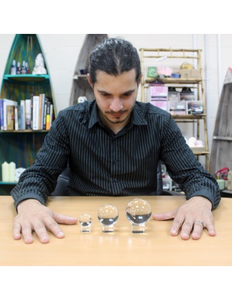 Sphère de cristal avec support – Mini contemplation zen