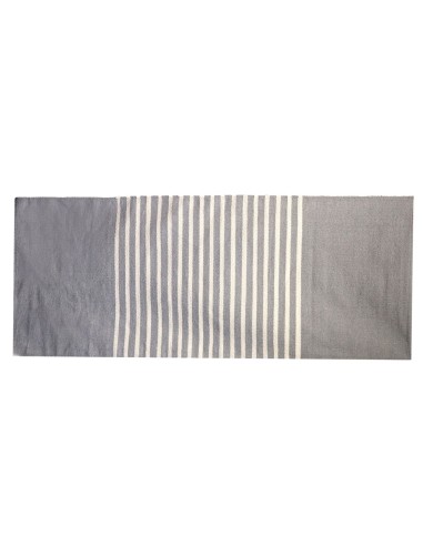Tapis indien en coton tissé – Gris zen