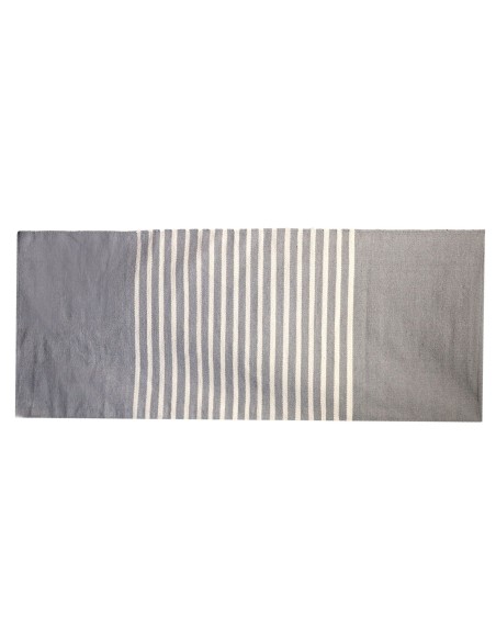 Tapis indien en coton tissé – Gris zen