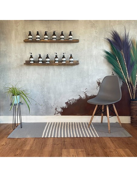 Tapis indien en coton tissé – Gris zen