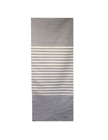 Tapis indien en coton tissé – Gris zen