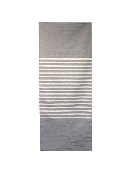 Tapis indien en coton tissé – Gris zen
