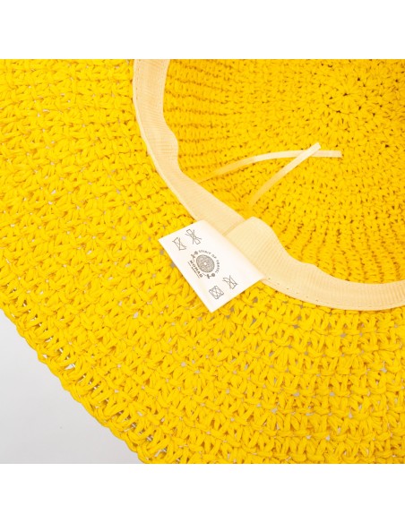 Chapeau de paille à large bord – Jaune soleil