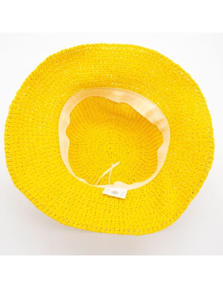 Chapeau de paille à large bord – Jaune soleil