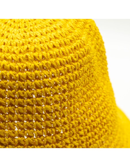 Chapeau de paille à large bord – Jaune soleil