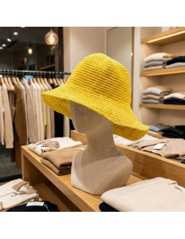 Chapeau de paille à large bord – Jaune soleil