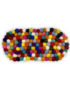 Centre de table en boules de feutre – Ovale multicolore