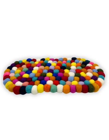 Centre de table en boules de feutre – Ovale multicolore