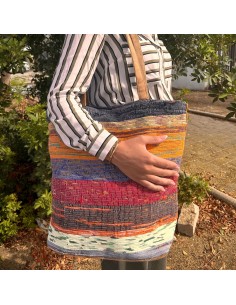 Grand sac en tapis recyclés – Ombres de champignons