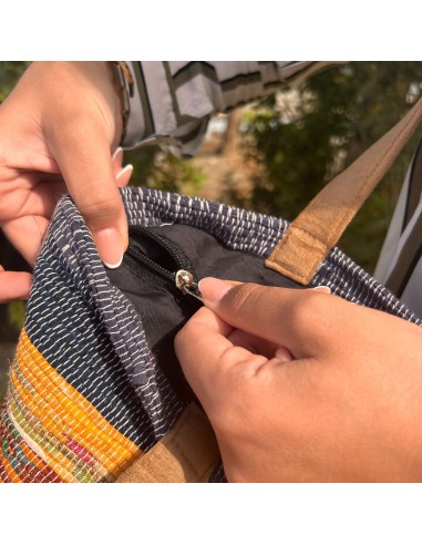 Grand sac en tapis recyclés – Ombres de champignons