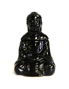 Brûle-parfum Bouddha assis – Noir zen
